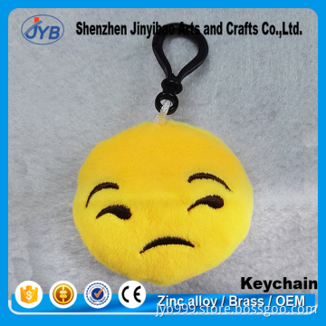 cheap price wholesale furry cute emoji keychain various expression faces keyring